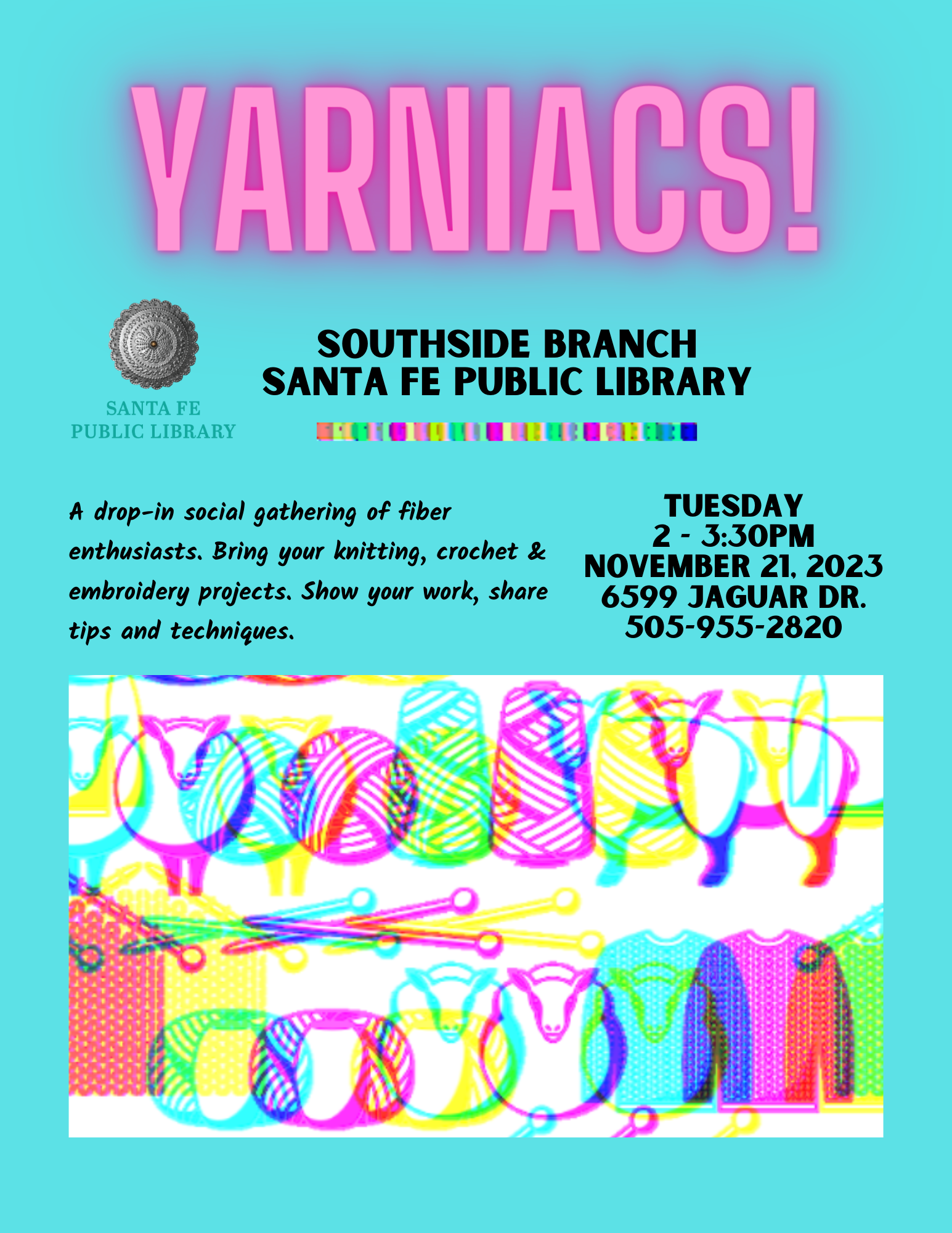 Flyer for Yarniacs program