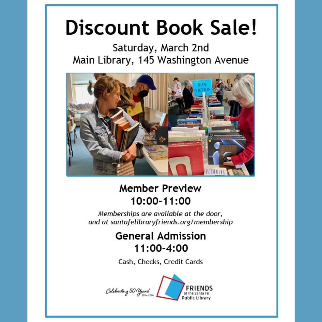 Discount book sale, March 2 at Main