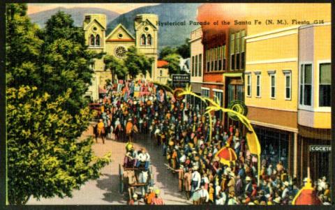 Vintage Postcard of Fiesta De Santa Fe / Santa Fe Fiesta Parade