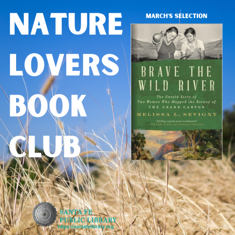 Text reads Nature Lovers Book Club with March selection book cover