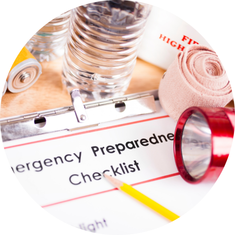 Emergency preparedness supplies and checklist