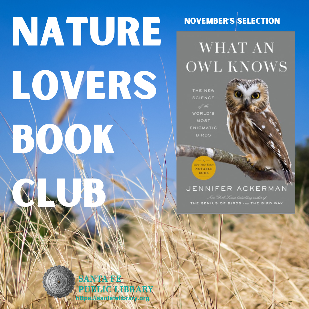 Text reads nature Lovers Book Club with November selection book cover