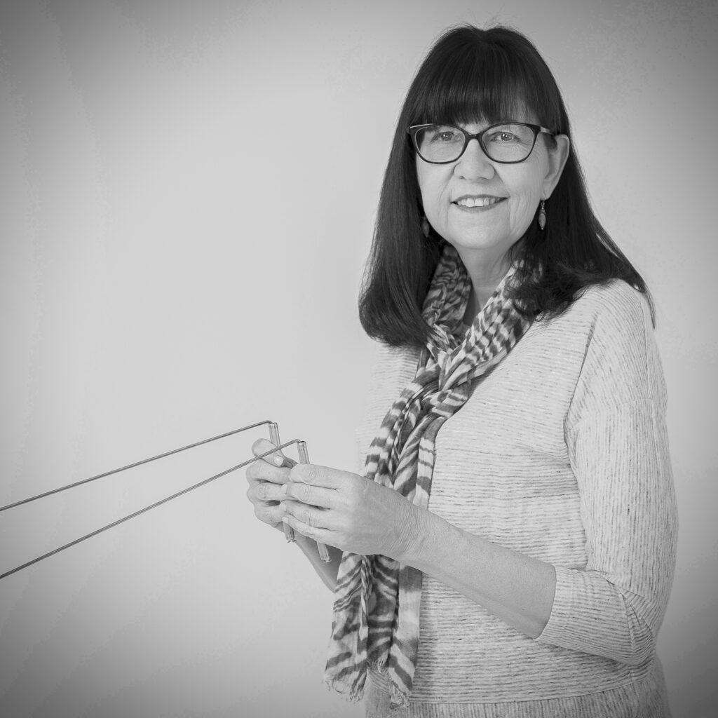 Jane Phillips with Dowsing Rod